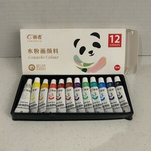 Gouache Paint Set with 12 5ml assorted tubes.